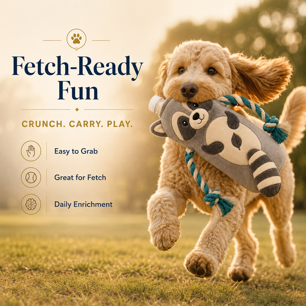 Clacyro® Raccoon Bottle Crinkle Toy