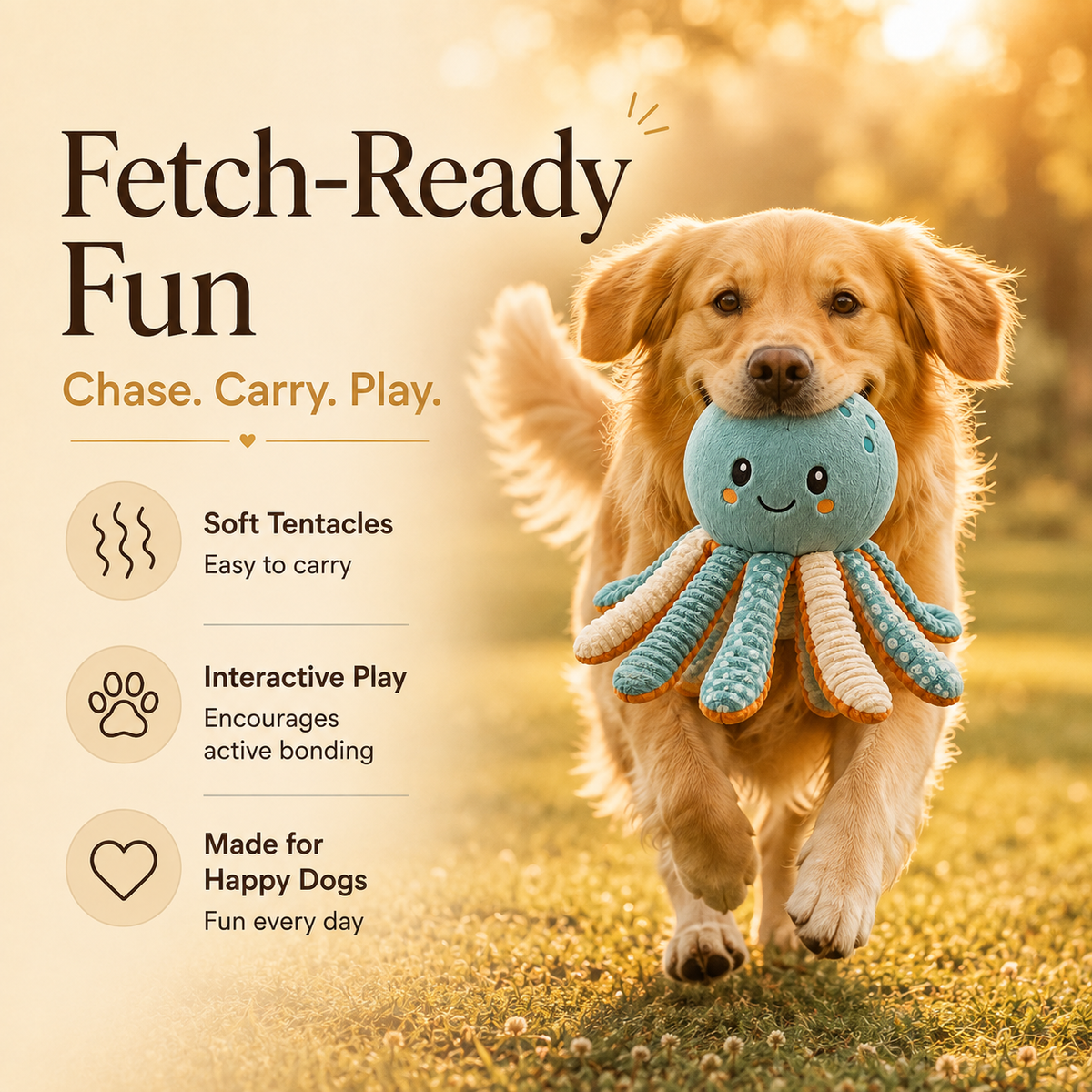 Clacyro® Interactive Plush Octopus Toy