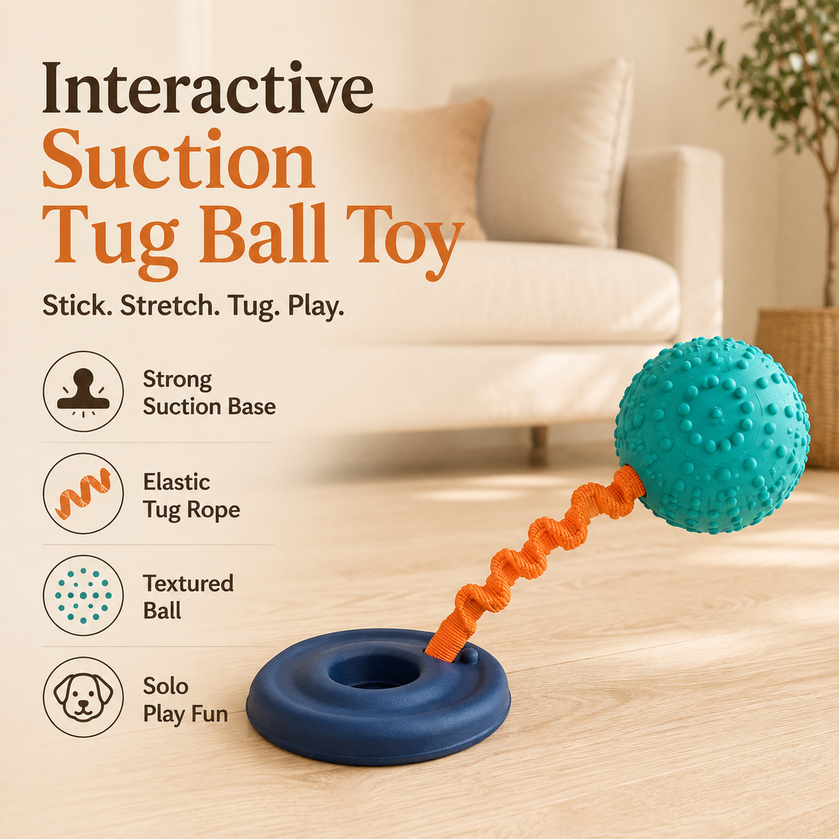 Clacyro® Suction Cup Tug Ball