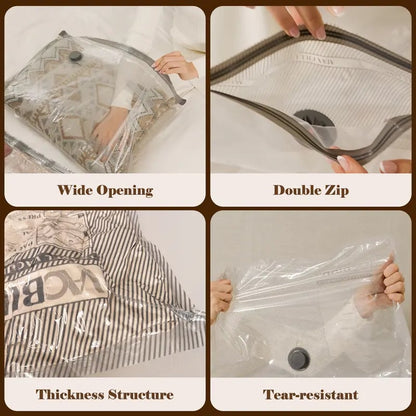 Clacyro SpaceSave™ Cordless Travel Vacuum Bag Set