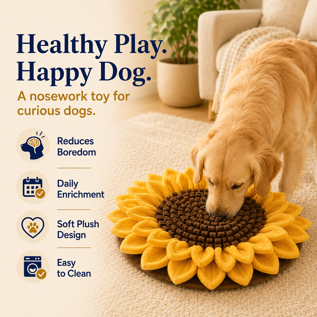 Clacyro® Sunflower Snuffle Mat for Dogs
