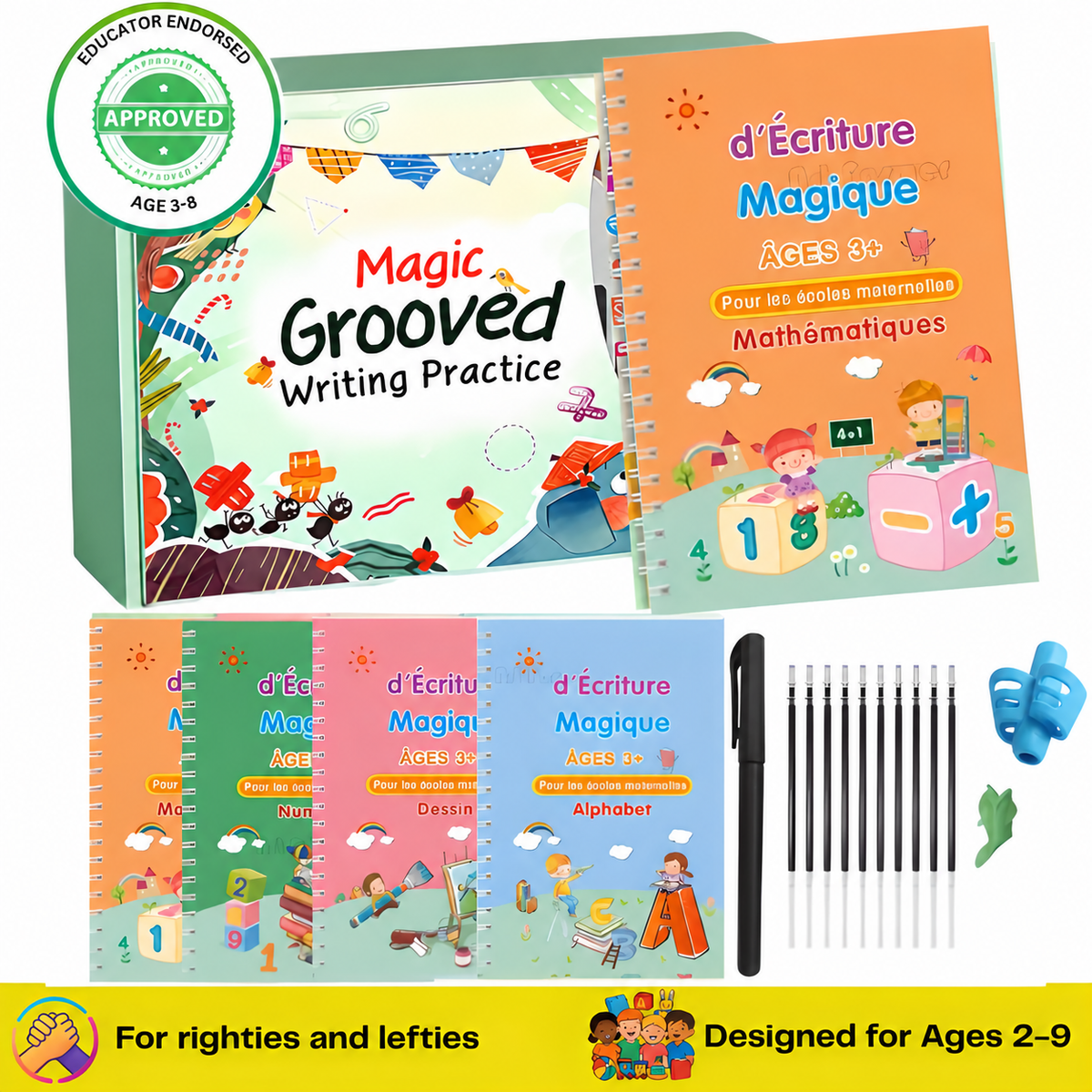 Clacyro TraceJoy™ Reusable Handwriting Book Set