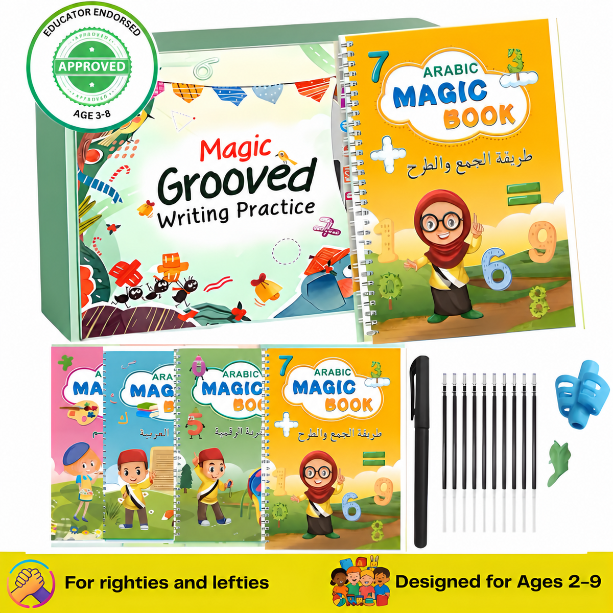 Clacyro TraceJoy™ Reusable Handwriting Book Set