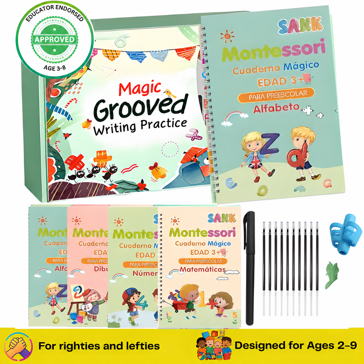 Clacyro TraceJoy™ Reusable Handwriting Book Set