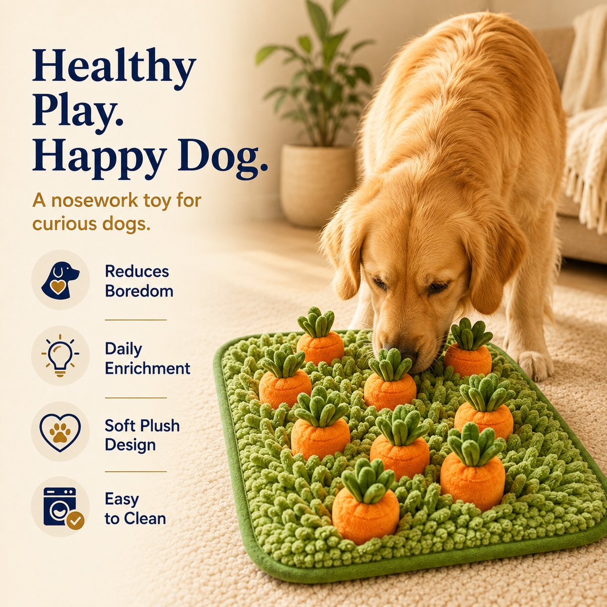 Clacyro® Interactive Carrot Snuffle Mat for Dogs