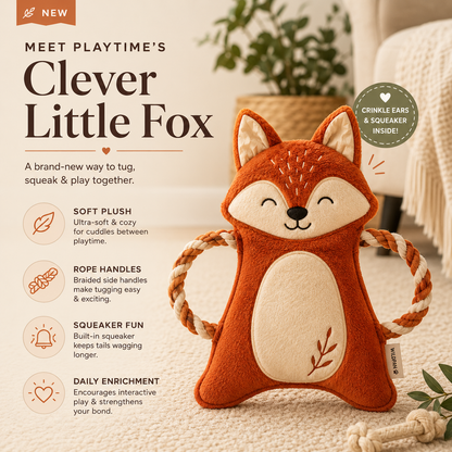 Clacyro® Squeaky Fox Dog Toy
